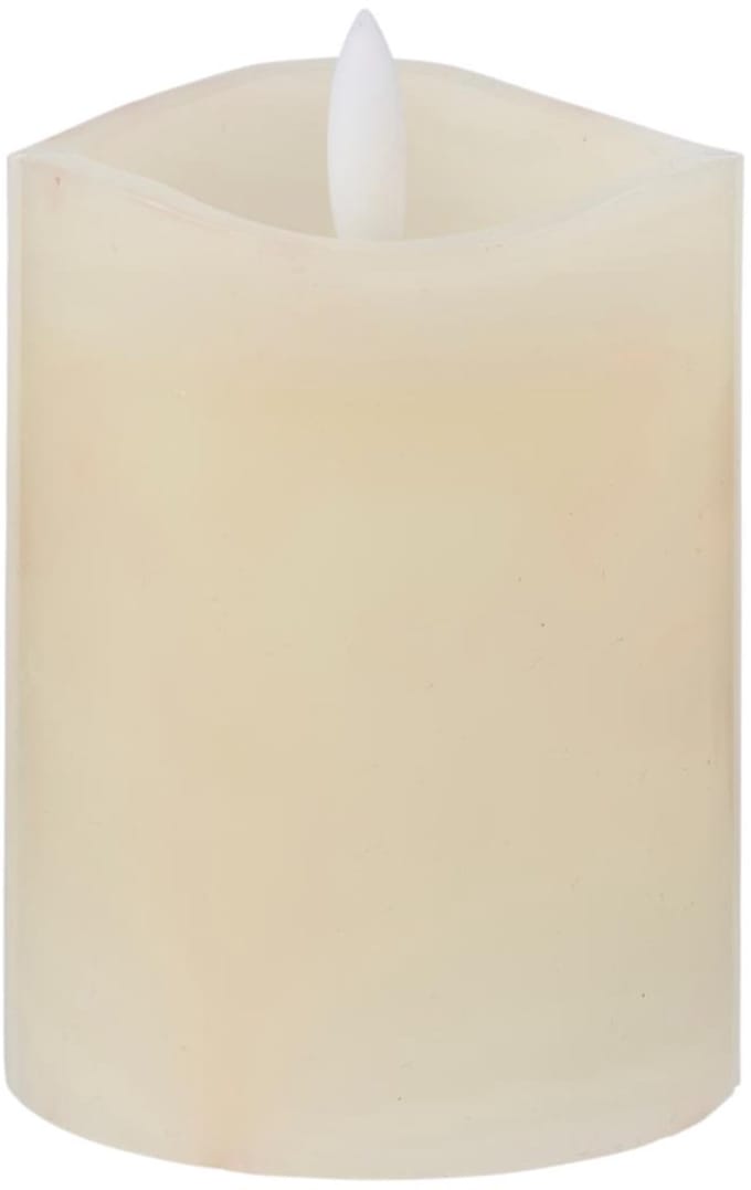 LED candle wetlook ivory H10cm