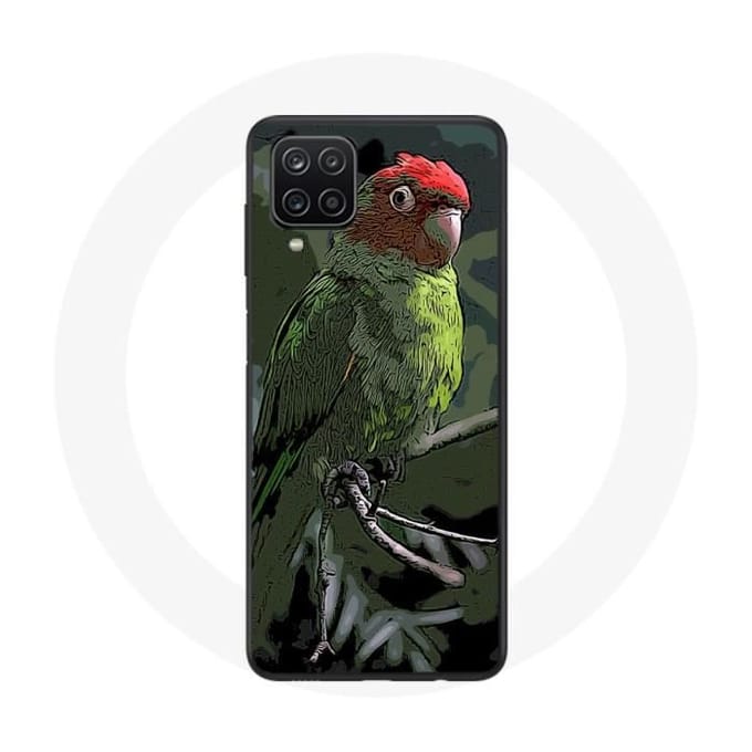 Samsung Galaxy A12 Hoesje Pionus Parrot Rood Groen