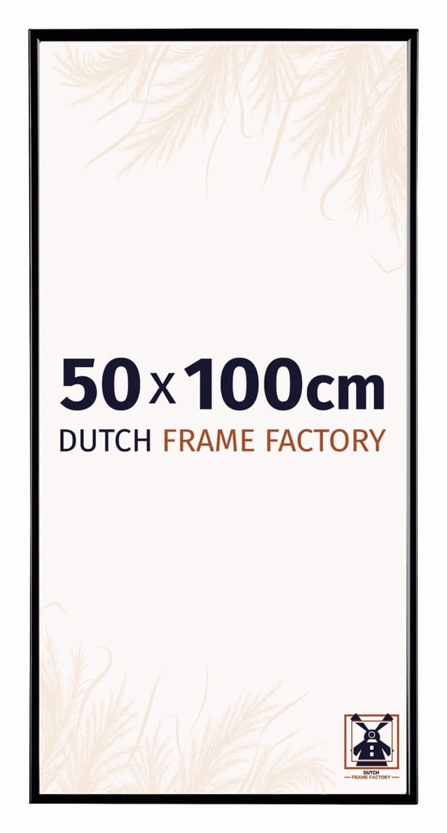Fotolijst 50x100 cm - Kunststof - Zwart Hoogglans - Easy