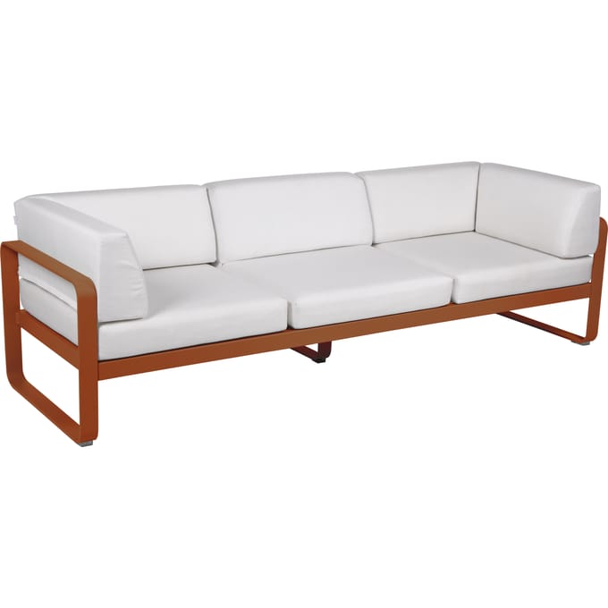 Fermob BELLEVIE club sofa 3 zits - E2 gekonfijte sinaasappel - 81 witgrijs