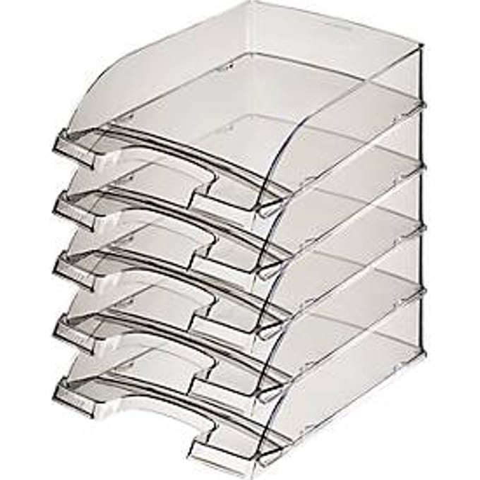 LEITZ® Opbergmand standaard 5226, kunststof, 5 stuks, transparant grijs