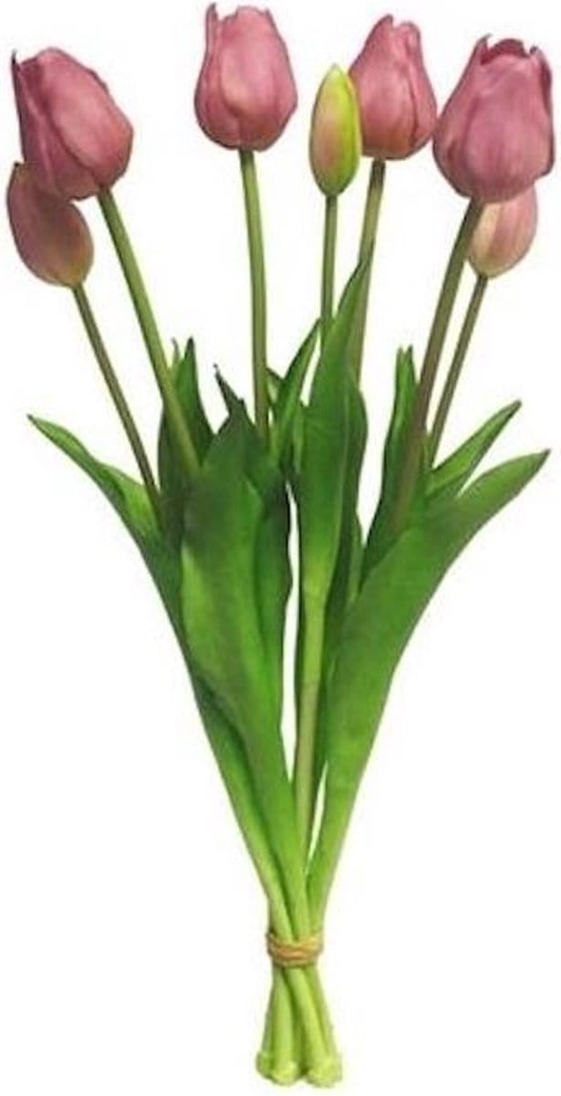 Tulpen Kunstbloemen - Bos met 7 stuks - Roze