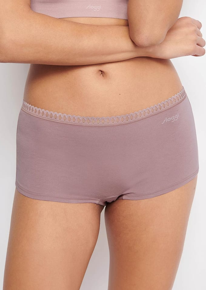 Heupslip, set van 3 - rosé / gedess. - Gr. S van Goldner Fashion