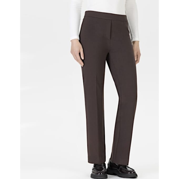 Regular fit rechte broek van viscosemix model 'Editta'