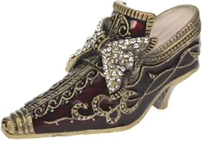 Schoentje Goudkl/Burgundy 9x4 cm