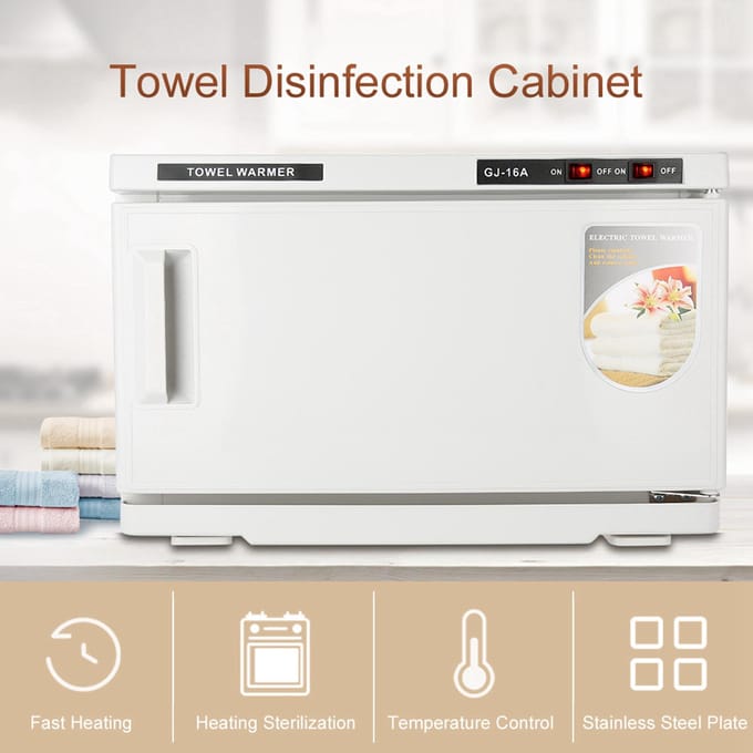 16L Ultraviolette Verwarming 2 In 1 Handdoekverwarming Desinfectiekast Sterilisatiemachine EU Plug wit