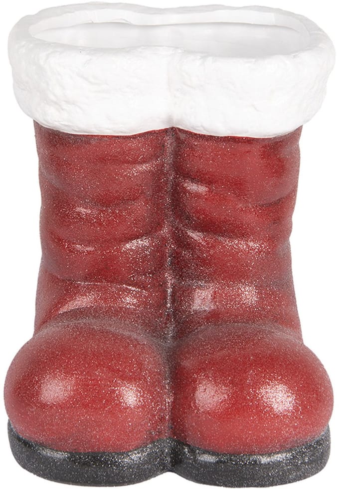 Clayre & Eef Kerstdecoratie Beeld Schoenen 22x22x23 cm Rood Terracotta