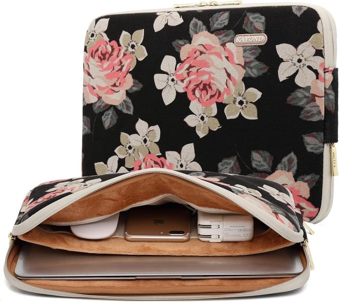 Waterdichte Laptoptas met Stijlvol Rozenpatroon voor 13-13.3 Inch