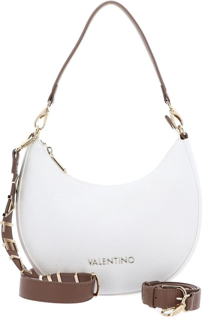 Dames Handtas - Schoudertas - Dagelijks Gebruik - Synthetisch Materiaal - 28 cm Breed - Wit Bruin