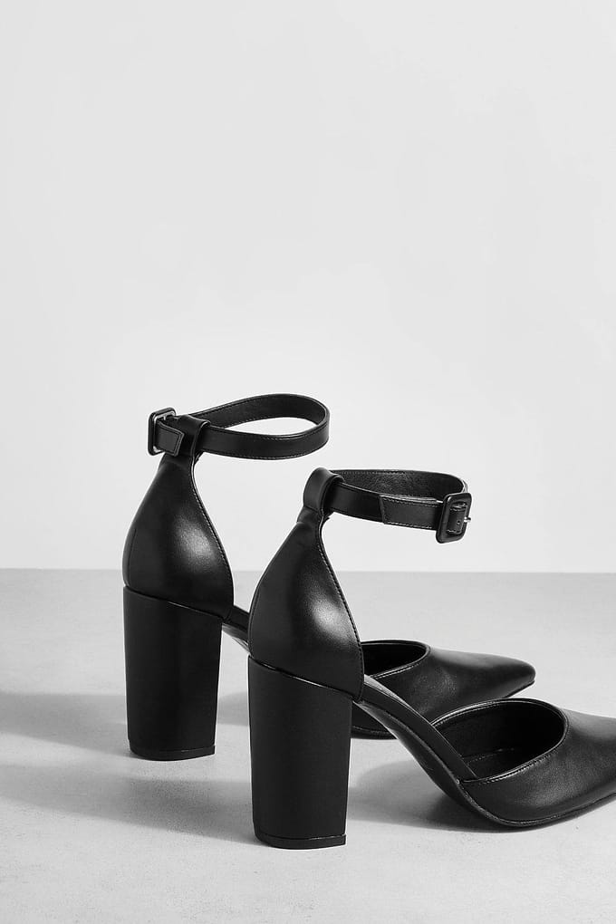 boohoo Dames 2 Part Pointed Heels | Black | Maat: 8