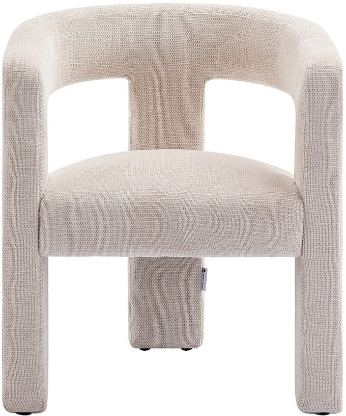 Vente-unique Fauteuil in beige textuurstof FAVINA