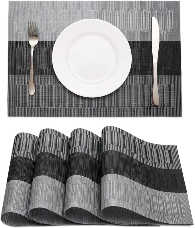Set van 4 Hittendige en Wasbare Placemats voor Eettafel - Non-Slip Geweven Tafelmatten Keuken