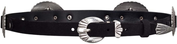 b.belt Leren riem Pansy Belt W75 Black zwart