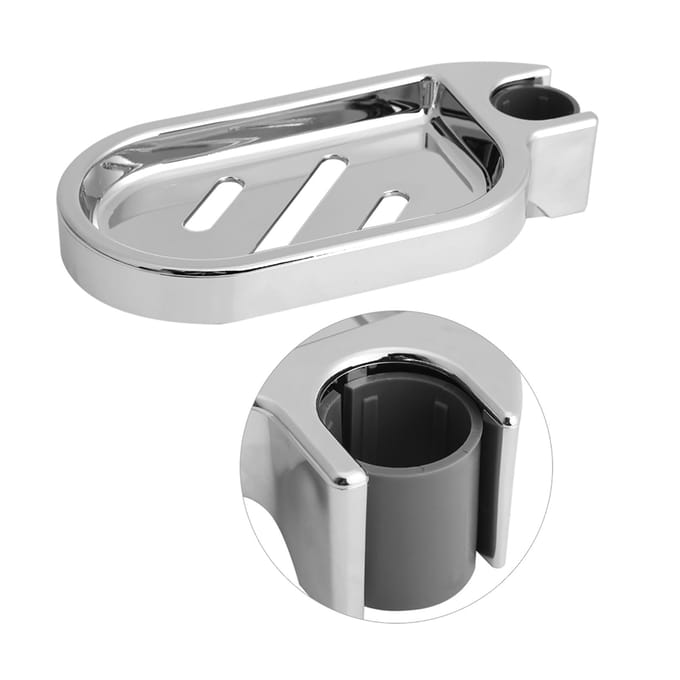 ABS Zeepbakje Houder Verstelbare Douchestang Schuif Praktische Badkamer Gadget white