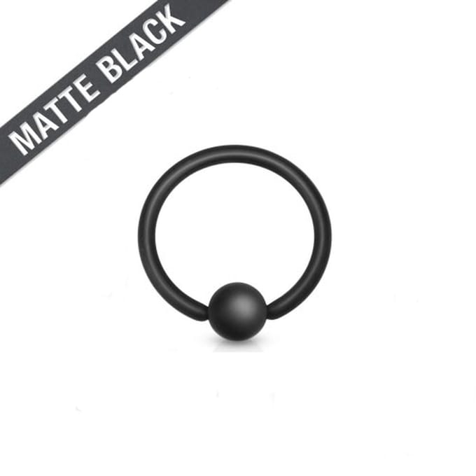 Ball Closure Ring mat 1.6x10 - zwart - LMPiercings