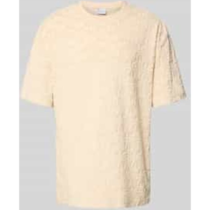 T-shirt in all-over look met ronde hals