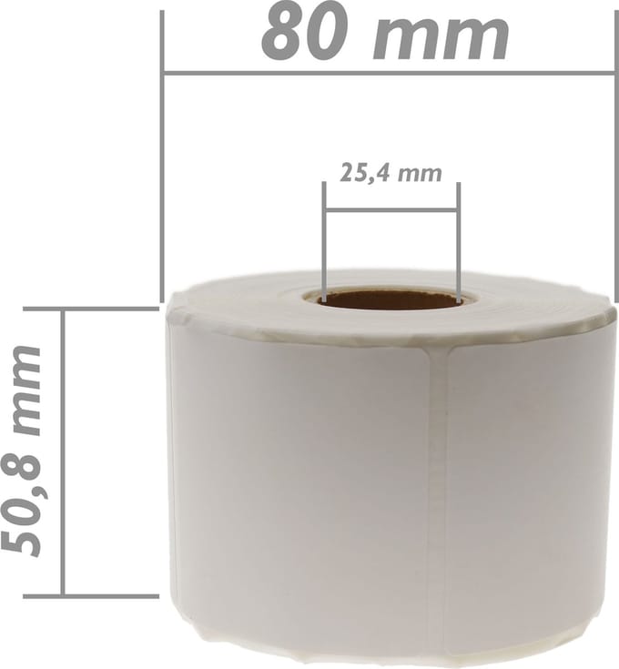 BeMatik - Rol van 600 zelfklevende etiketten voor 50- x 50,8 mm-thermische printer