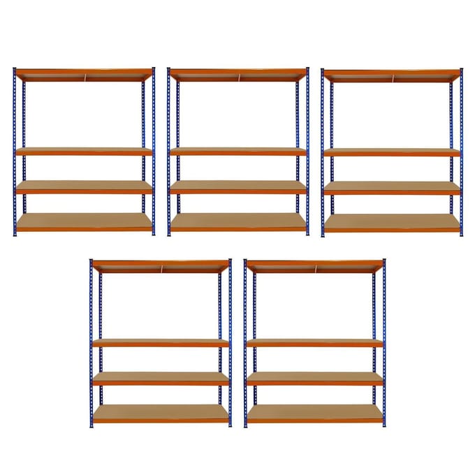 S-rax stellingkasten - oranje/blauw - 180x150x50cm - set van 5