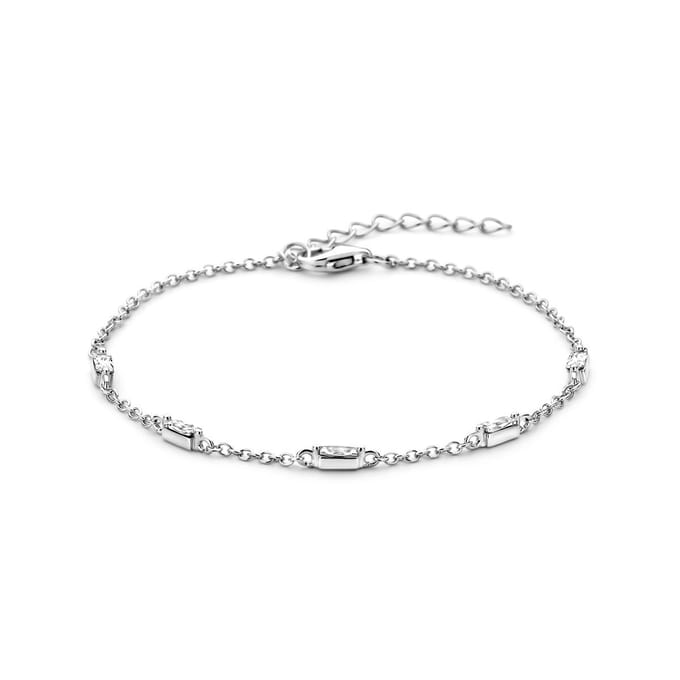 Zilver Gerhodineerd Armband Zirkonia 16 + 3 Cm 1338523