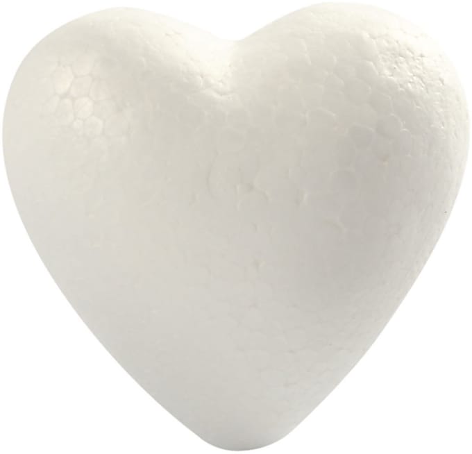 Harten, H: 8 cm, D: 4,5 cm, wit, 5 stuk/ 1 doos