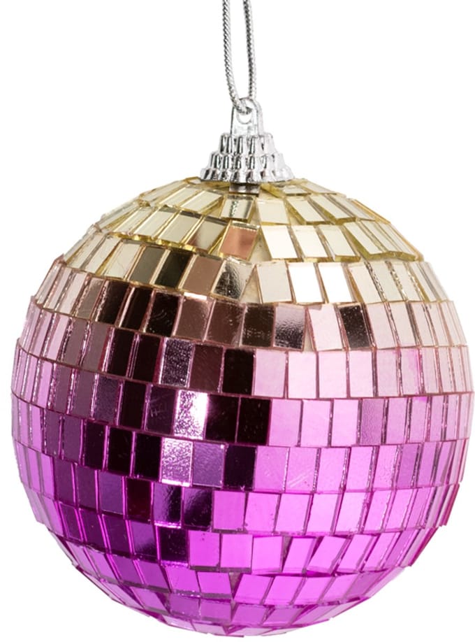 HomeBound by KY | Set van 6 discoballen met LED roze/geel | discoballen