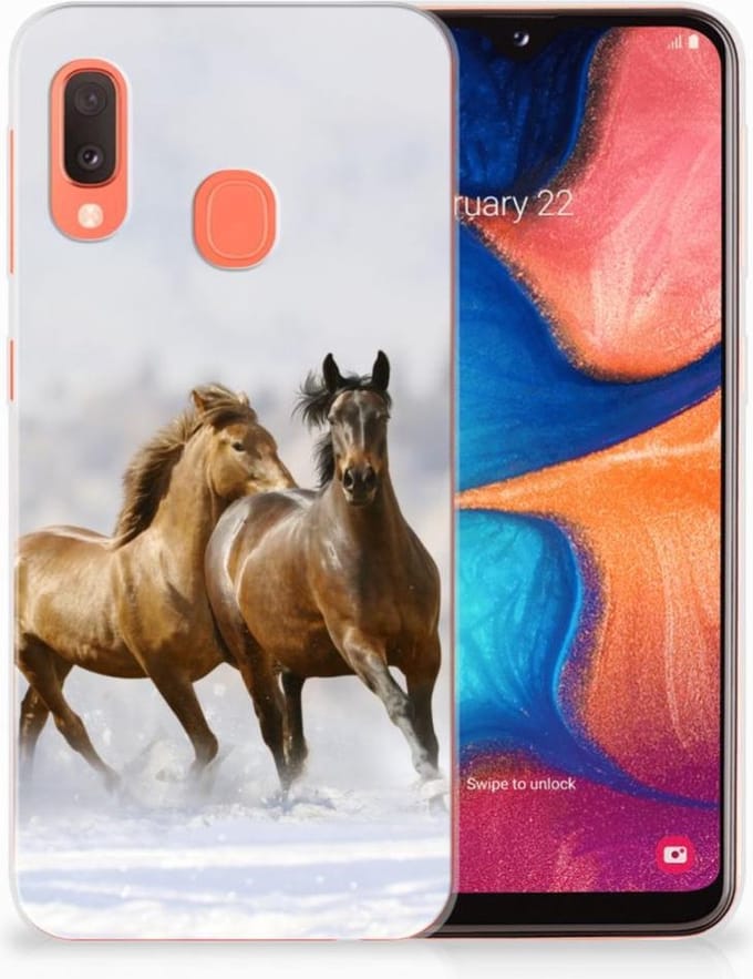 Samsung Galaxy A20e TPU Hoesje Paarden