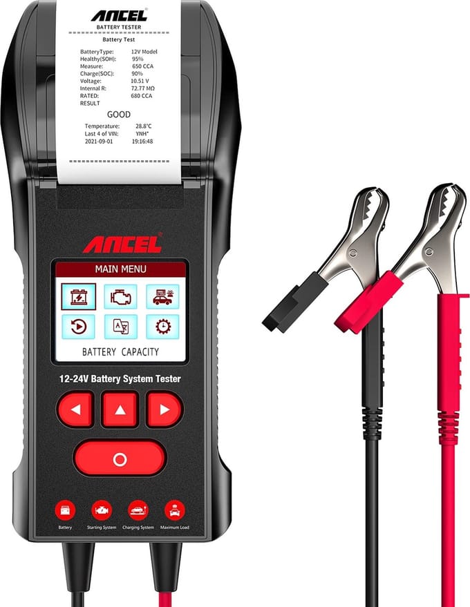 Ancel Batterijtester Met Printer Bst600 Voor Metingen En Afgedrukt Rapporten