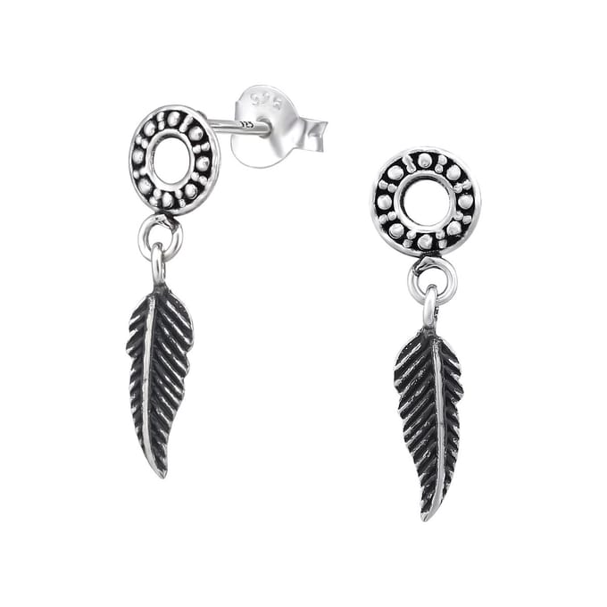 Montebello Oorbellen Burhan - 925 Zilver Geoxideerd - Dromenvanger - 6x20mm