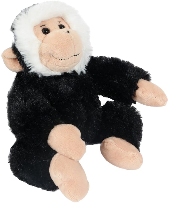 PIA Soft Toys - Pluche Knuffeldier Aap - zwart - 15 cm