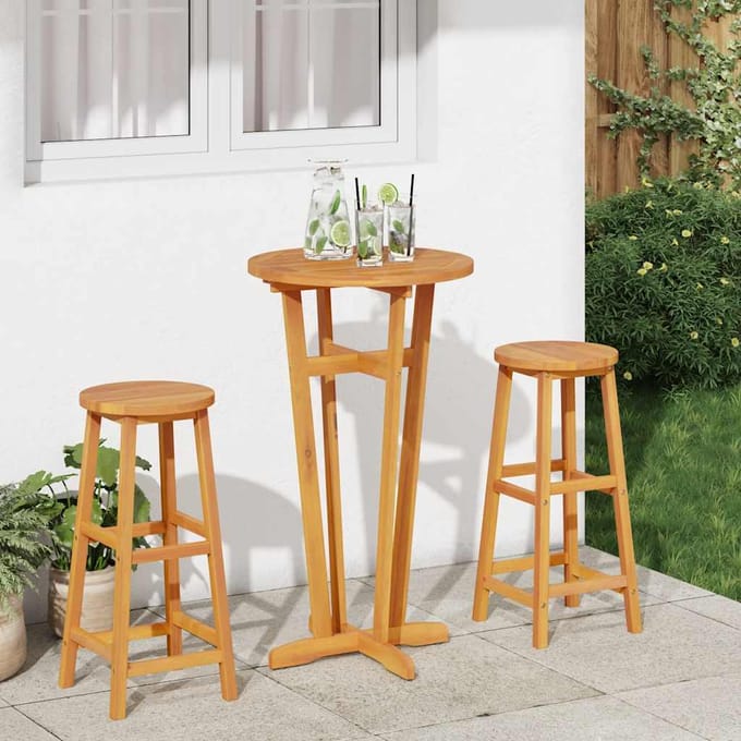vidaXL - Tuinbartafel - Ø - 60x105 - cm - massief - acaciahout