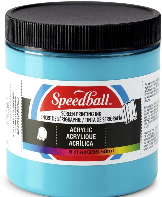 Acrylic ink peacock blue screen printing - Speedball