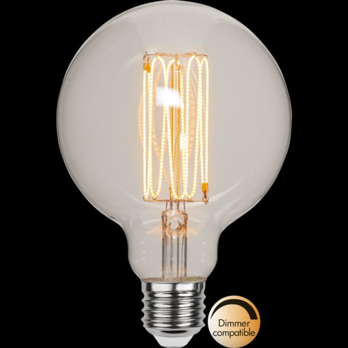 Star Trading G95 Globelamp - E27 - 3.8W - Dimbaar - Super Warm Wit - 1800K