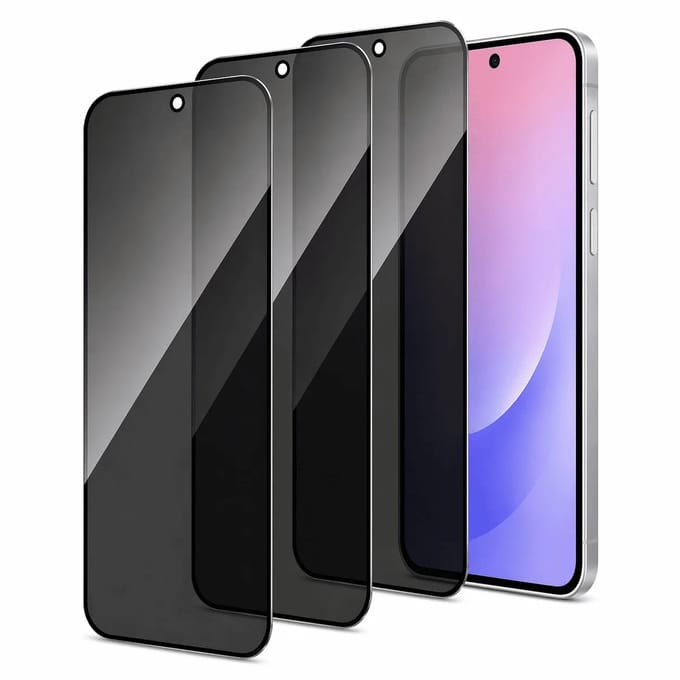 Screenprotector Privacy - Gehard Glas 9H Geschikt voor Samsung Galaxy A57 – Anti-kras - 3-Pack Tempered Glas