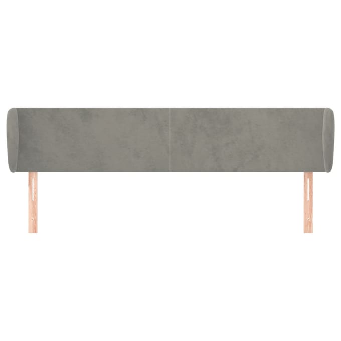 vidaXL - Hoofdbord - met - randen - 183x23x78/88 - cm - fluweel - lichtgrijs