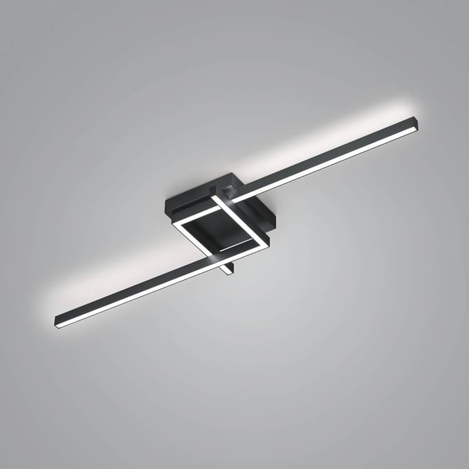 Knapstein Frida LED plafondlamp, 112x30cm, zwart
