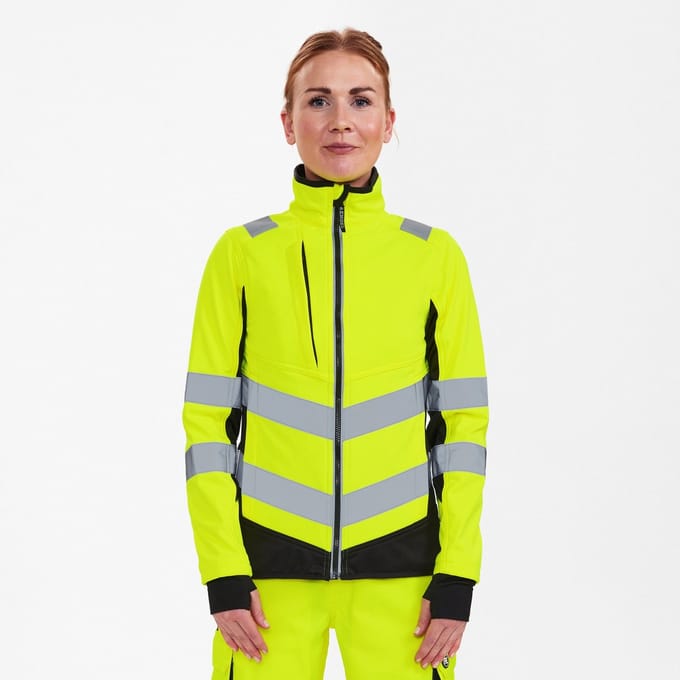 Engel Safety softshell jack voor dames 1156-237 - Hi-vis Yellow / Black - S