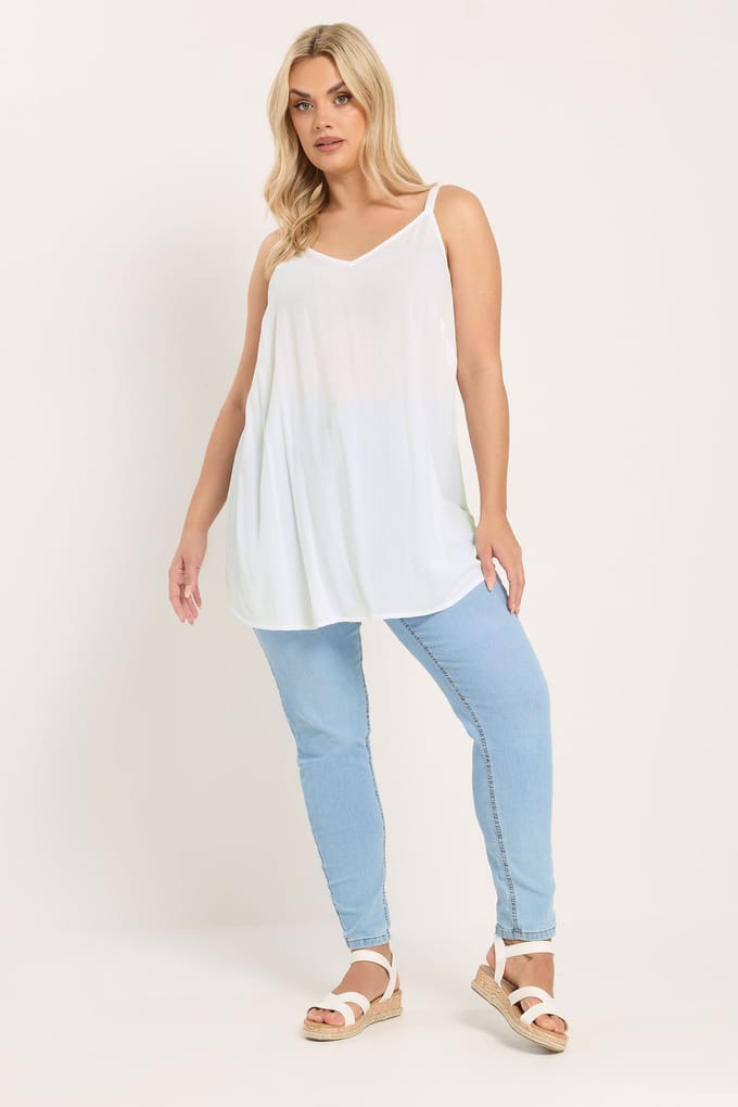 Yours Witte Crinkle Camitop Size 42