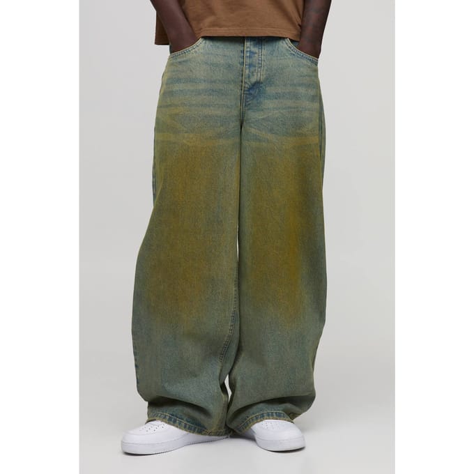 Baggy Getinte Jeans | Green | Size 44