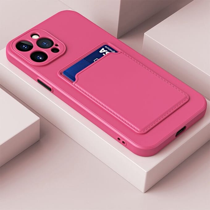 Backcover met kaarthouder Set voor Xiaomi Redmi Note 9T 5G _ Pruimrood