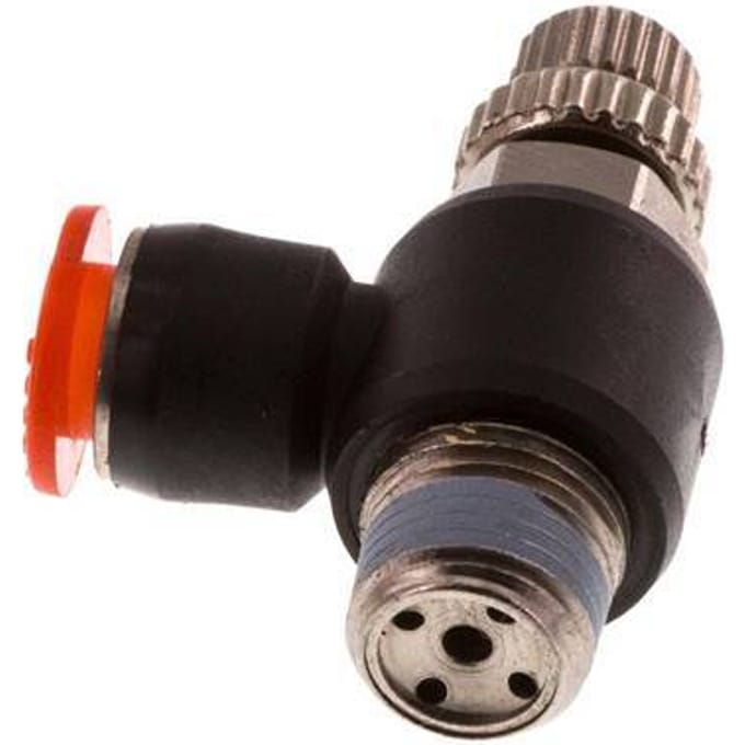 L-stuk Regelventiel 6 mm - R1/8'' Regeling-in Messing/PBT