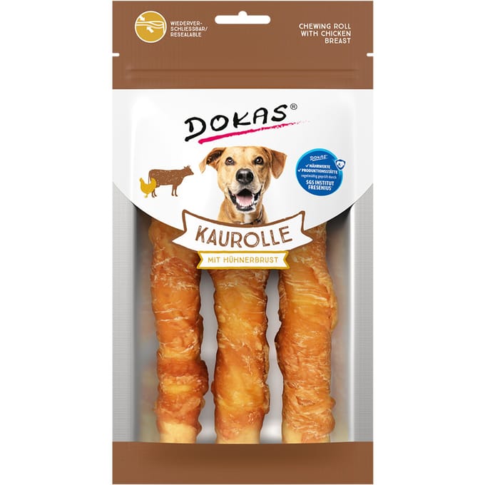 Voordeelpakket: 2x ca. 150g Dokas kauwrol met kipfilet hondensnacks