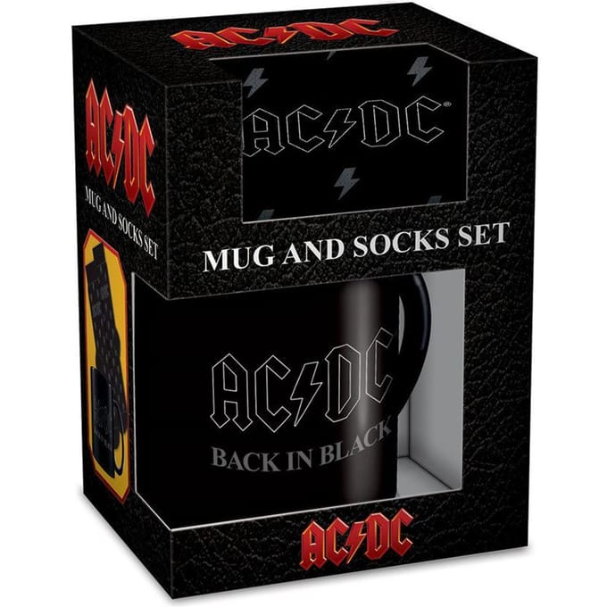 Ensemble Mug et Chaussettes AC/DC Back In Black One Size noir