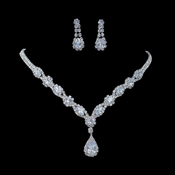 Sieradenset/Halsketting en oorbellen set Zilver
