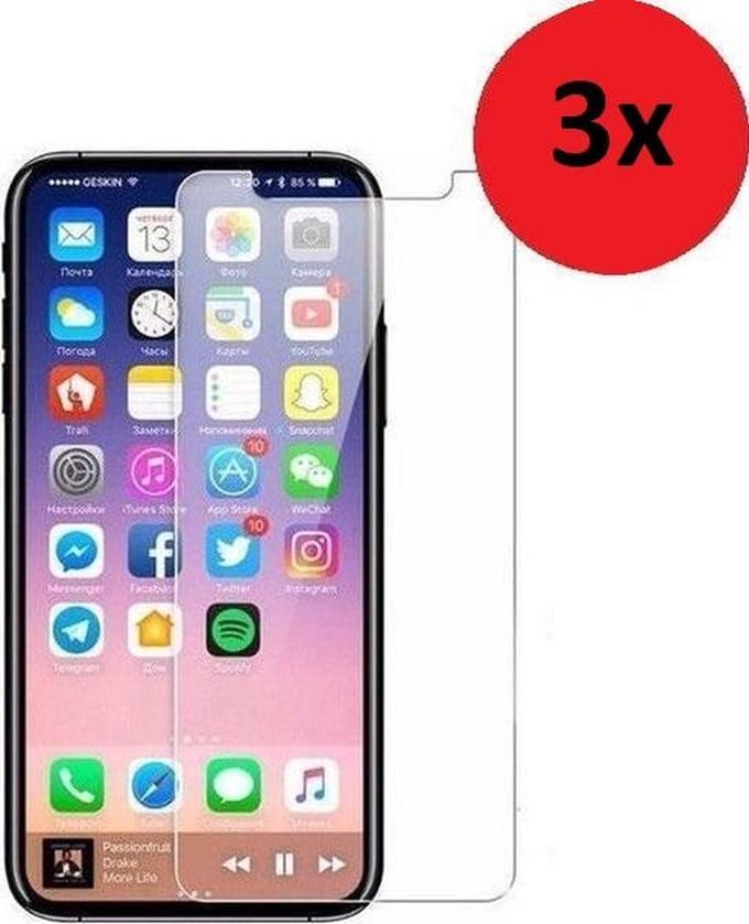 Geschikt voor iPhone XR Screenprotector - XR Screen Protector 3x Bescherm Glas