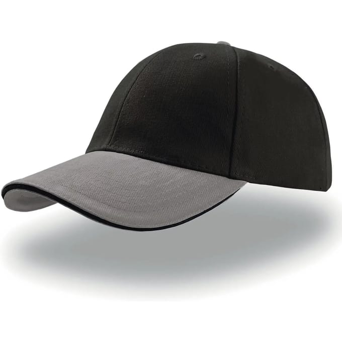 Atlantis Headwear Liberty Sandwich Cap AT610 - Black/Grey/Black - One size