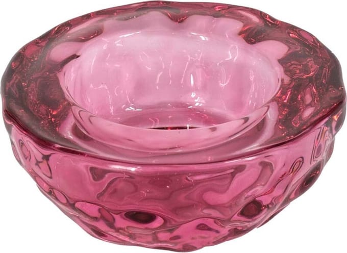 Glazen kaarsenstandaard roze