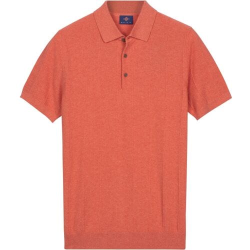 Baileys Polo Structure Drop Needle Tight Knit Short Sleeve Abrikoos / male