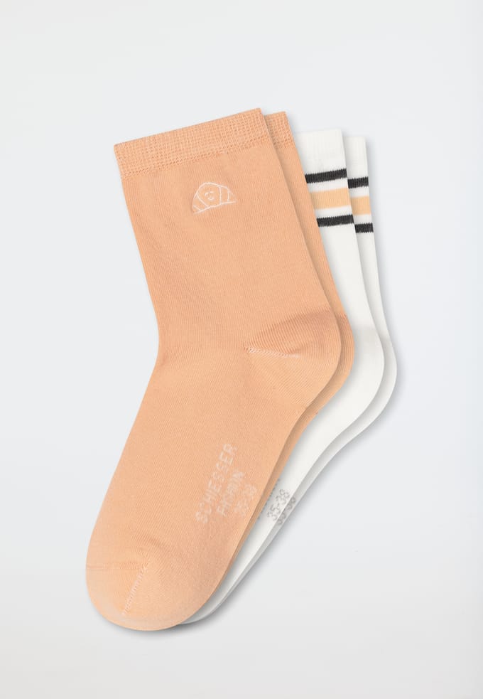 Damessokken, set van 2, beige/crème - Fashion 39/42