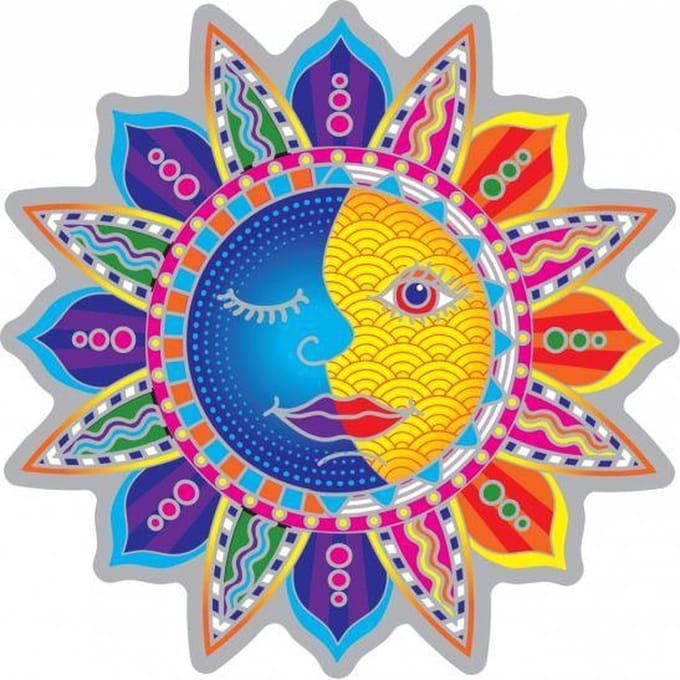 Suncatcher-sticker Sun Moon - 12 cm