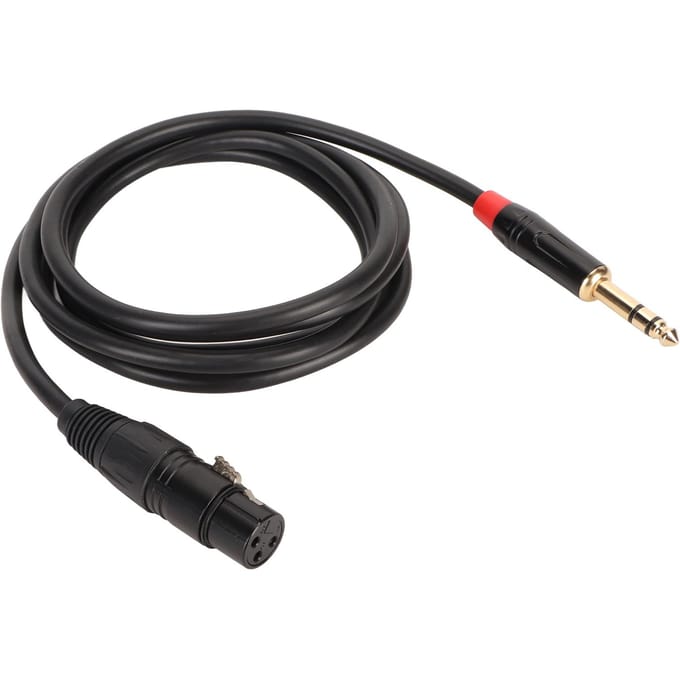 Microfoonkabel 2m Lang XLR Female naar 14 Inch TRS Gebalanceerd Signaal Interconnect Kabel